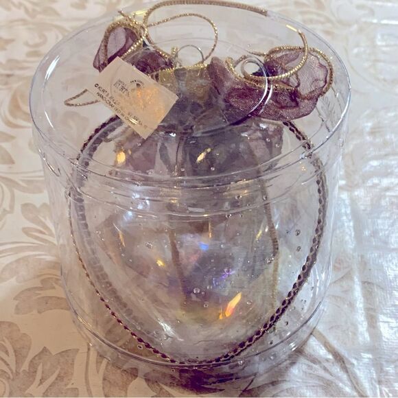 Kurt Adler Glass & Ribbon Heart Christmas Ornament in Box NWT Handmade Gorgeous - Picture 7 of 8